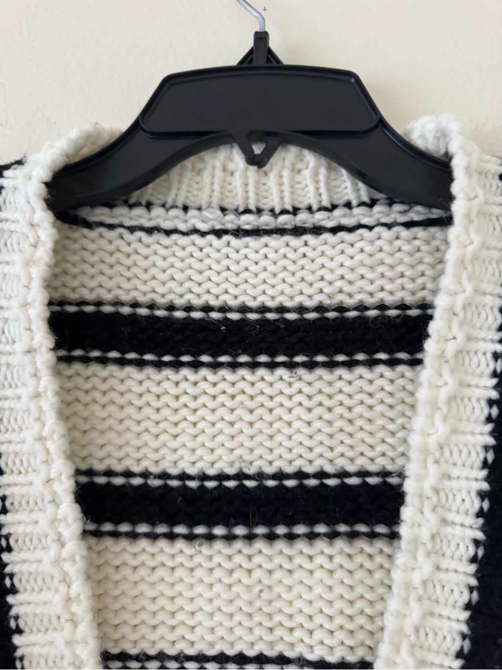 & Other Stories Black and White Striped Button Cardigan - Picture 5 of 7